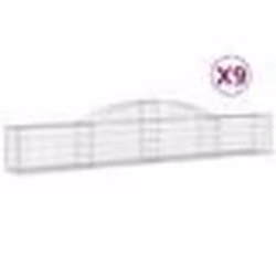 vidaXL Paniers à gabions arqués 9 pcs 300x30x40/60 cm fer galvanisé