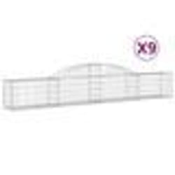 vidaXL Paniers à gabions arqués 9 pcs 300x30x40/60 cm fer galvanisé