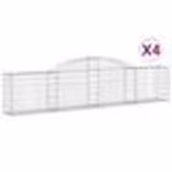vidaXL Paniers à gabions arqués 4 pcs 300x30x60/80 cm Fer galvanisé