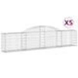 vidaXL Paniers à gabions arqués 5 pcs 300x30x60/80 cm Fer galvanisé