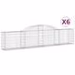 vidaXL Paniers à gabions arqués 6 pcs 300x30x60/80 cm Fer galvanisé