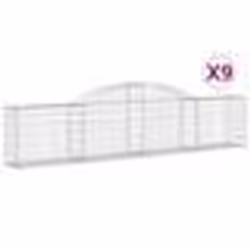 vidaXL Paniers à gabions arqués 9 pcs 300x30x60/80 cm Fer galvanisé