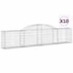 vidaXL Paniers à gabions arqués 10 pcs 300x30x60/80 cm Fer galvanisé