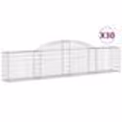vidaXL Paniers à gabions arqués 30 pcs 300x30x60/80 cm fer galvanisé