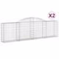 vidaXL Paniers à gabions arqués 2 pcs 300x30x80/100 cm fer galvanisé