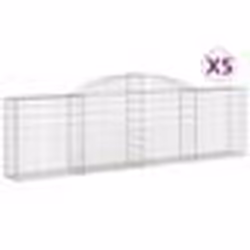 vidaXL Paniers à gabions arqués 5 pcs 300x30x80/100 cm fer galvanisé