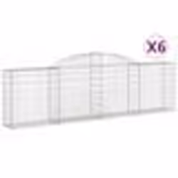 vidaXL Paniers à gabions arqués 6 pcs 300x30x80/100 cm fer galvanisé
