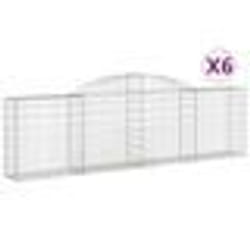 vidaXL Paniers à gabions arqués 6 pcs 300x30x80/100 cm fer galvanisé