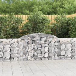 vidaXL Paniers à gabions arqués 9 pcs 300x30x80/100 cm fer galvanisé