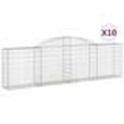 vidaXL Paniers à gabions arqués 10 pcs 300x30x80/100 cm fer galvanisé