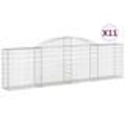 vidaXL Paniers à gabions arqués 11 pcs 300x30x80/100 cm fer galvanisé