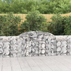 vidaXL Paniers à gabions arqués 20 pcs 300x30x80/100 cm fer galvanisé