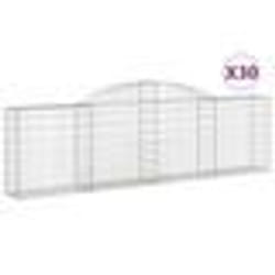 vidaXL Paniers à gabions arqués 30 pcs 300x30x80/100 cm fer galvanisé