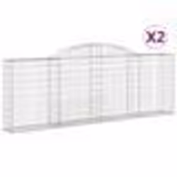 vidaXL Paniers à gabions arqués 2 pcs 300x30x100/120 cm fer galvanisé