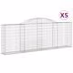 vidaXL Paniers à gabions arqués 5 pcs 300x30x100/120 cm fer galvanisé