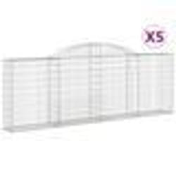 vidaXL Paniers à gabions arqués 5 pcs 300x30x100/120 cm fer galvanisé