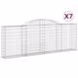vidaXL Paniers à gabions arqués 7 pcs 300x30x100/120 cm fer galvanisé