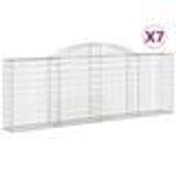 vidaXL Paniers à gabions arqués 7 pcs 300x30x100/120 cm fer galvanisé