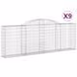 vidaXL Paniers à gabions arqués 9 pcs 300x30x100/120 cm fer galvanisé