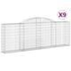 vidaXL Paniers à gabions arqués 9 pcs 300x30x100/120 cm fer galvanisé