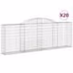 vidaXL Paniers à gabions arqués 20 pcs 300x30x100/120 cm fer galvanisé