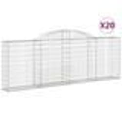 vidaXL Paniers à gabions arqués 20 pcs 300x30x100/120 cm fer galvanisé