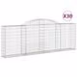 vidaXL Paniers à gabions arqués 30 pcs 300x30x100/120 cm fer galvanisé