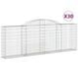 vidaXL Paniers à gabions arqués 30 pcs 300x30x100/120 cm fer galvanisé