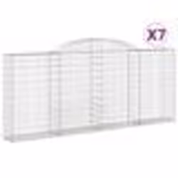 vidaXL Paniers à gabions arqués 7 pcs 300x30x120/140 cm fer galvanisé