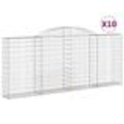 vidaXL Paniers à gabions arqués 10 pcs 300x30x120/140 cm fer galvanisé