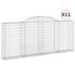 vidaXL Paniers à gabions arqués 11 pcs 300x30x120/140 cm fer galvanisé