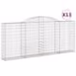 vidaXL Paniers à gabions arqués 13 pcs 300x30x120/140 cm fer galvanisé