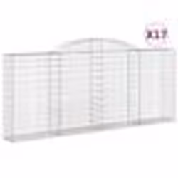 vidaXL Paniers à gabions arqués 17 pcs 300x30x120/140 cm fer galvanisé