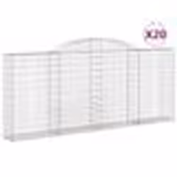 vidaXL Paniers à gabions arqués 20 pcs 300x30x120/140 cm fer galvanisé