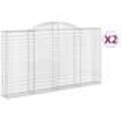 vidaXL Paniers à gabions arqués 2 pcs 300x30x160/180 cm fer galvanisé