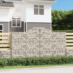 vidaXL Paniers à gabions arqués 4 pcs 300x30x160/180 cm fer galvanisé
