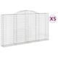 vidaXL Paniers à gabions arqués 5 pcs 300x30x160/180 cm fer galvanisé