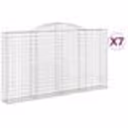 vidaXL Paniers à gabions arqués 7 pcs 300x30x160/180 cm fer galvanisé