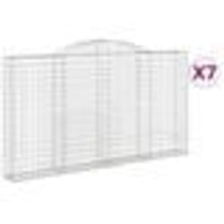 vidaXL Paniers à gabions arqués 7 pcs 300x30x160/180 cm fer galvanisé