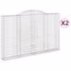 vidaXL Paniers à gabions arqués 2 pcs 300x30x180/200 cm fer galvanisé