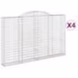 vidaXL Paniers à gabions arqués 4 pcs 300x30x180/200 cm fer galvanisé