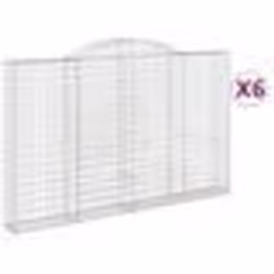 vidaXL Paniers à gabions arqués 6 pcs 300x30x180/200 cm fer galvanisé