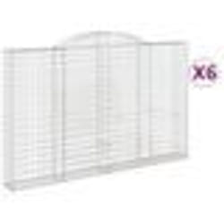 vidaXL Paniers à gabions arqués 6 pcs 300x30x180/200 cm fer galvanisé