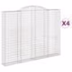 vidaXL Paniers à gabions arqués 4 pcs 300x30x220/240 cm fer galvanisé