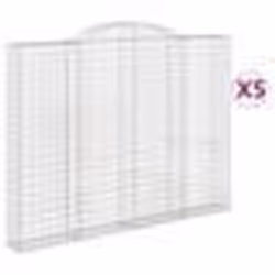 vidaXL Paniers à gabions arqués 5 pcs 300x30x220/240 cm fer galvanisé