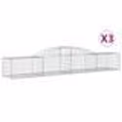 vidaXL Paniers à gabions arqués 3 pcs 300x50x40/60 cm fer galvanisé