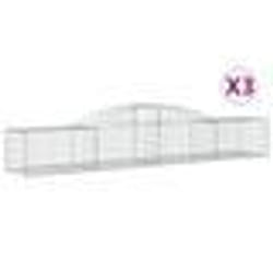 vidaXL Paniers à gabions arqués 3 pcs 300x50x40/60 cm fer galvanisé