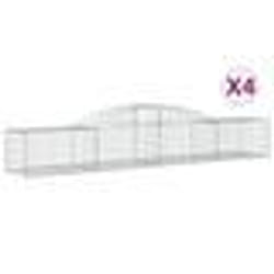 vidaXL Paniers à gabions arqués 4 pcs 300x50x40/60 cm fer galvanisé