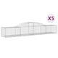 vidaXL Paniers à gabions arqués 5 pcs 300x50x40/60 cm fer galvanisé