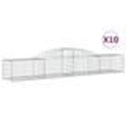 vidaXL Paniers à gabions arqués 10 pcs 300x50x40/60 cm fer galvanisé